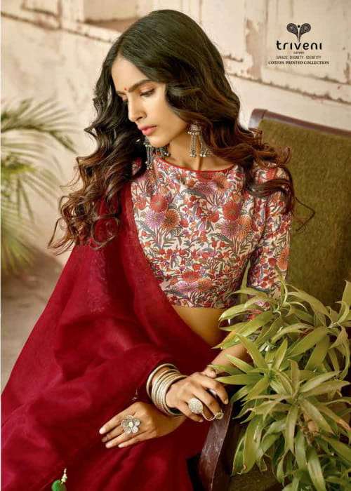 Buy Durga Triveni Designer Linen Saree