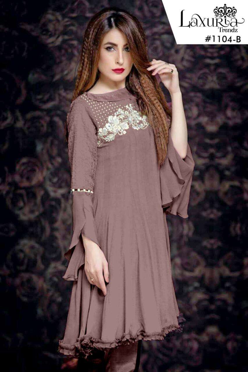 Buy Laxurious Pret Luxuria Designer Georgette Kurti With Pant
