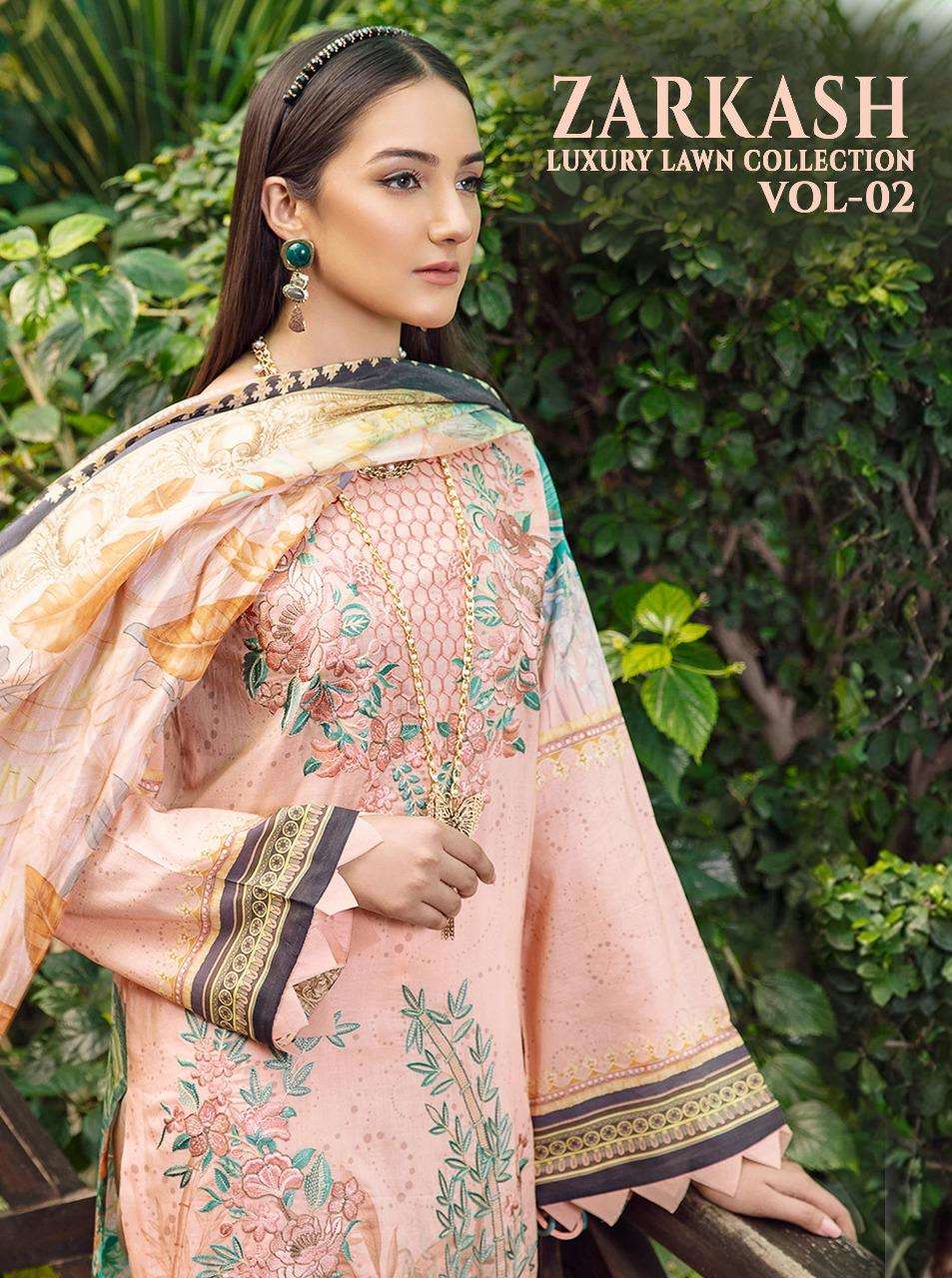 Buy Zarkash Luxury Lawn Collection Vol 2 Shree Fab Wholesale Supplier Online Designer Pakistani Salwar Suit