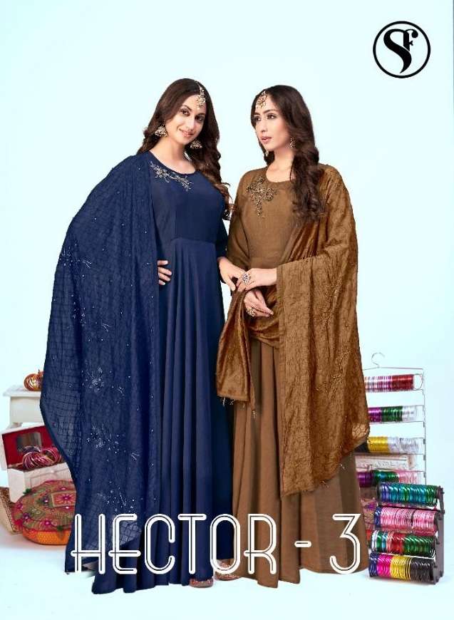 Hector Vol 3 By Sweety Fashion Designer Wholesale Online Kurtis With Dupatta Set