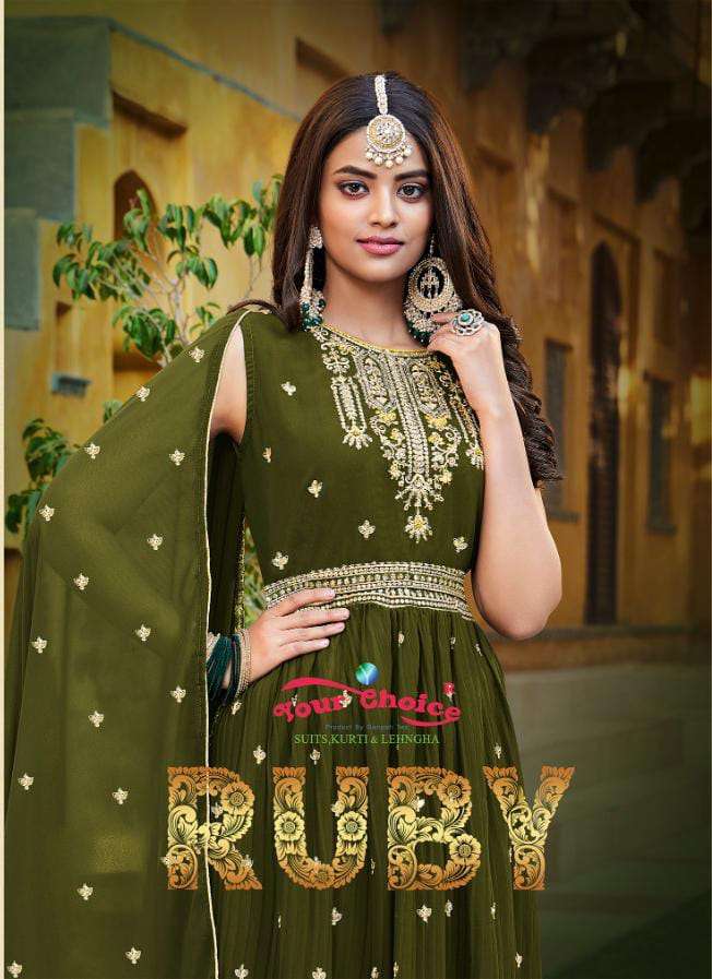 Ruby By Your Choice Wholesale Online Georgette Readymade Salwar Suit Set