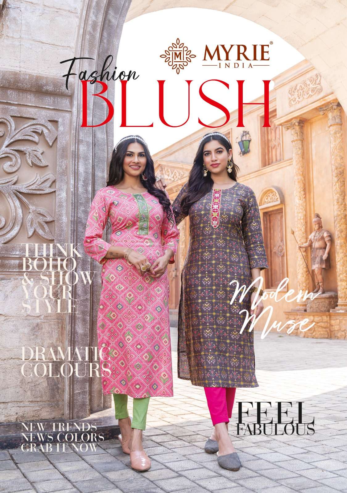 Fashion Blush Mayrie India Letas Design Rayon Kurti Set buy