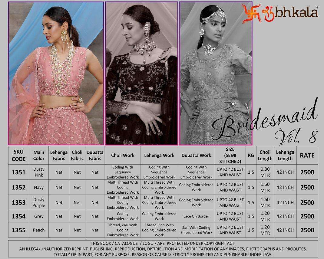 Bridesmaid Vol 8 By Khushboo Latest Designer Lehenga Choli