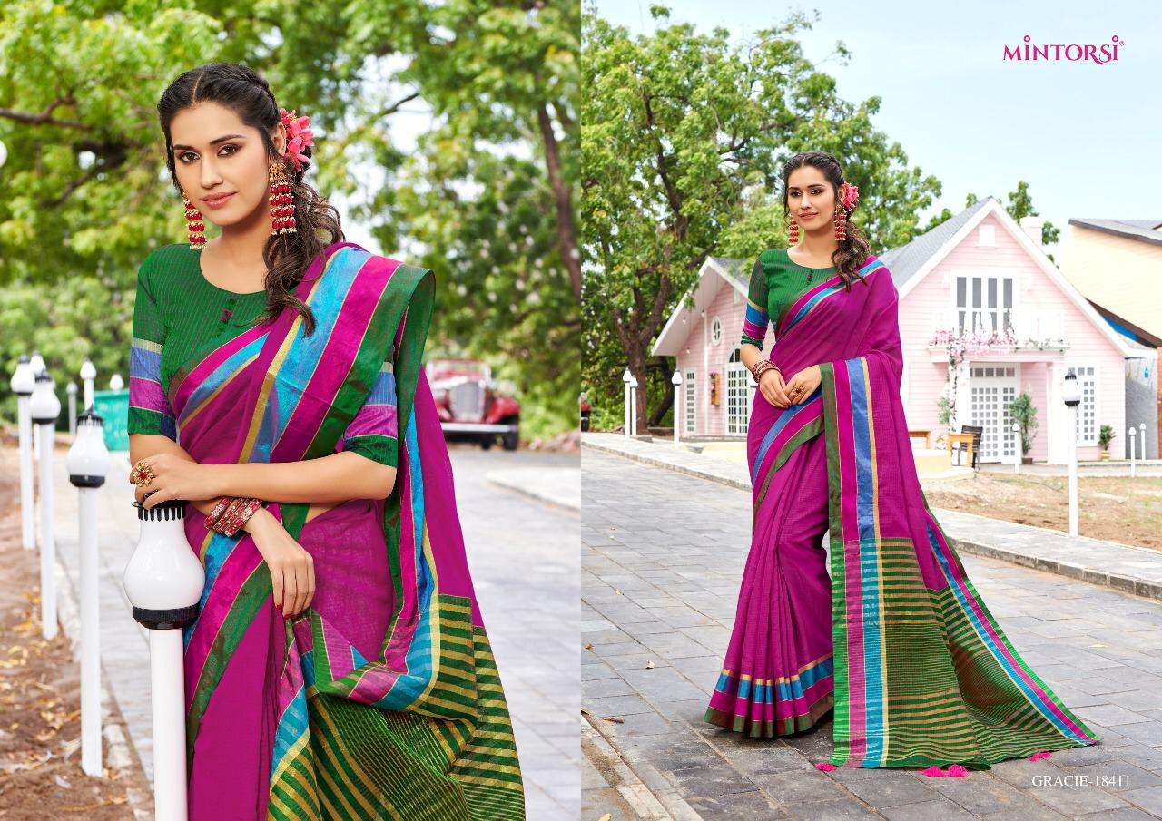 Gracie By Mintorsi Banarasi Cotton Designer Saree