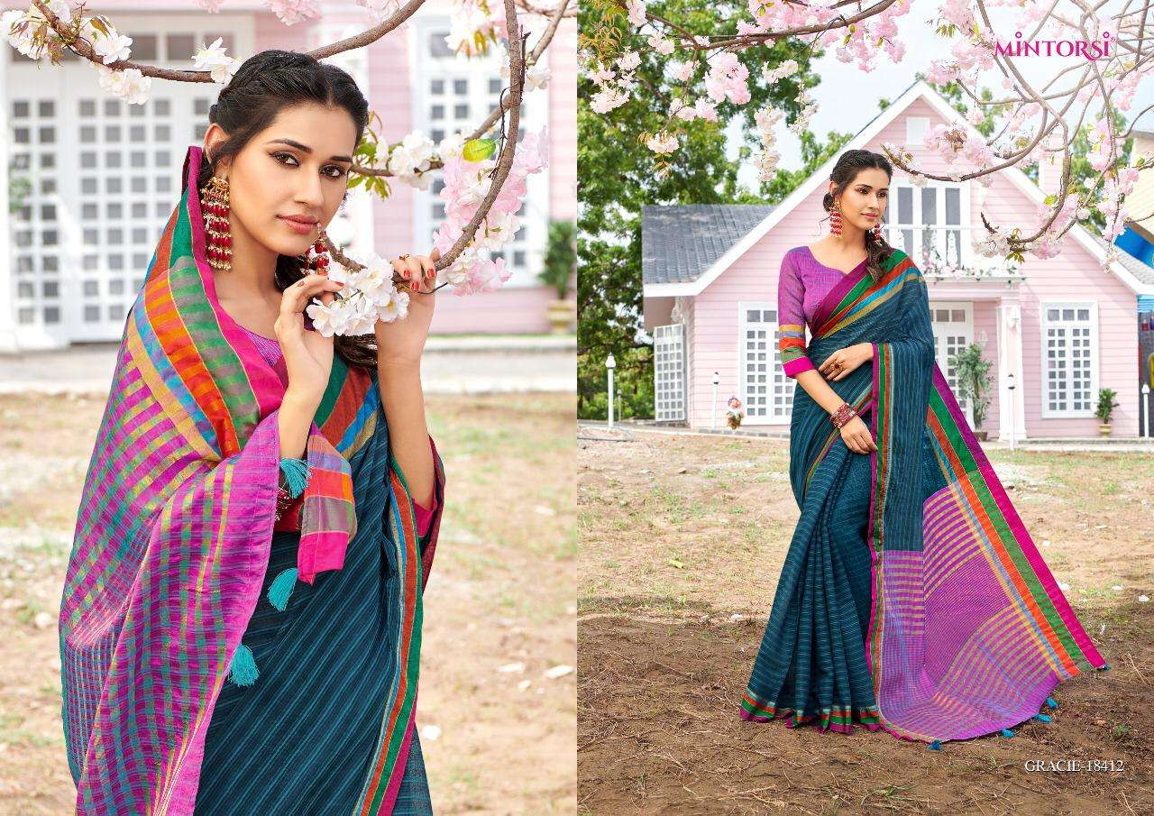 Gracie By Mintorsi Banarasi Cotton Designer Saree