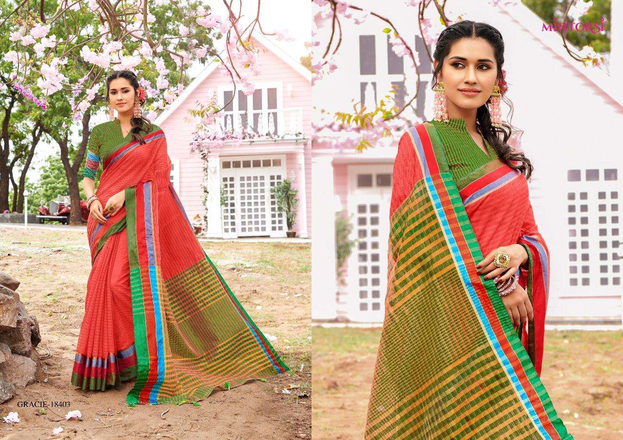 Gracie By Mintorsi Banarasi Cotton Designer Saree