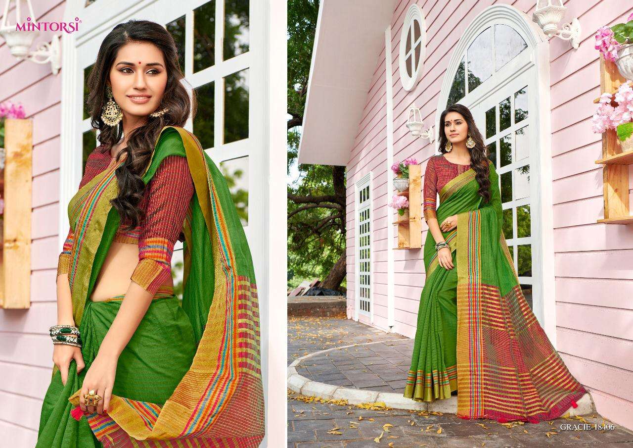 Gracie By Mintorsi Banarasi Cotton Designer Saree