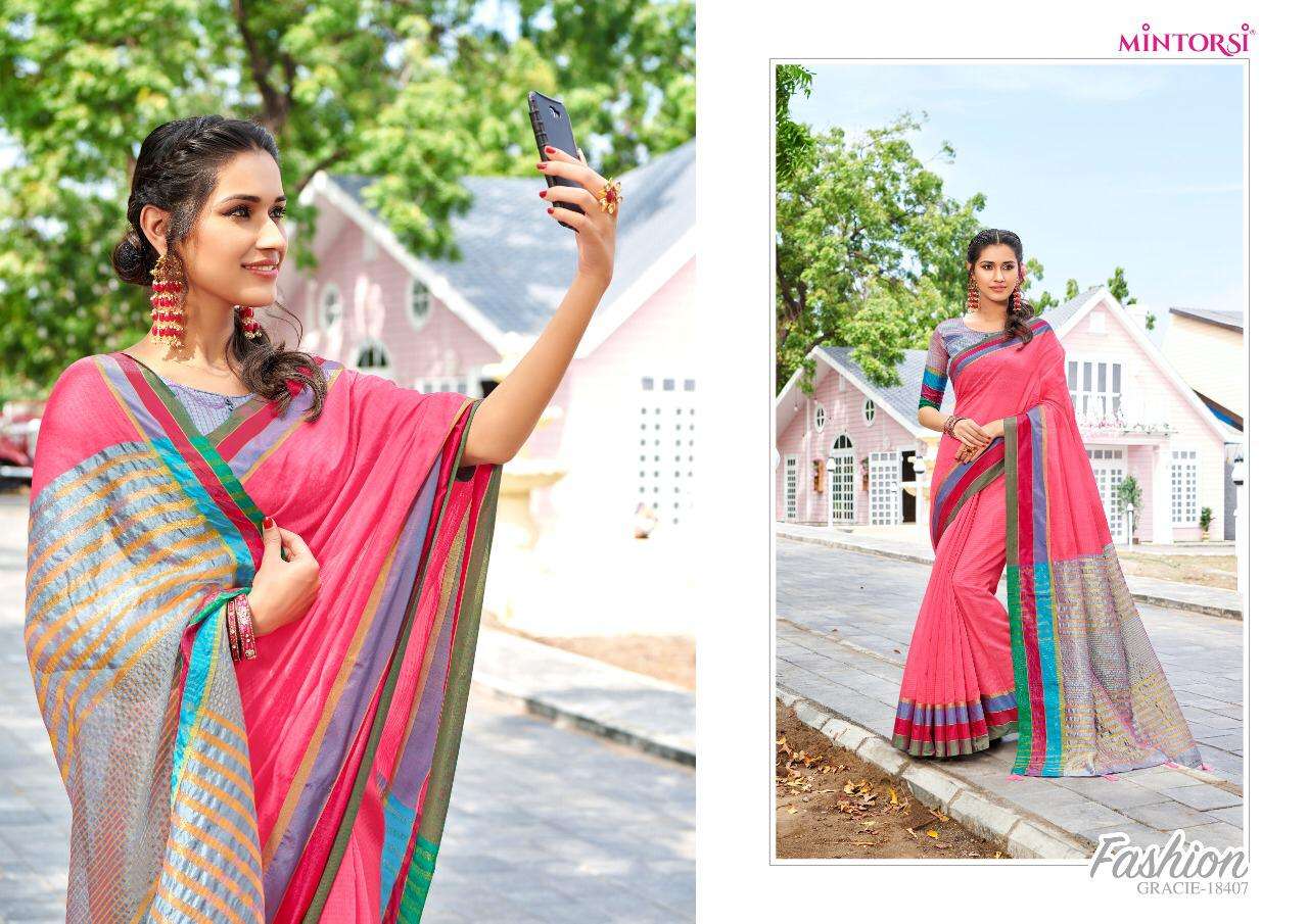 Gracie By Mintorsi Banarasi Cotton Designer Saree