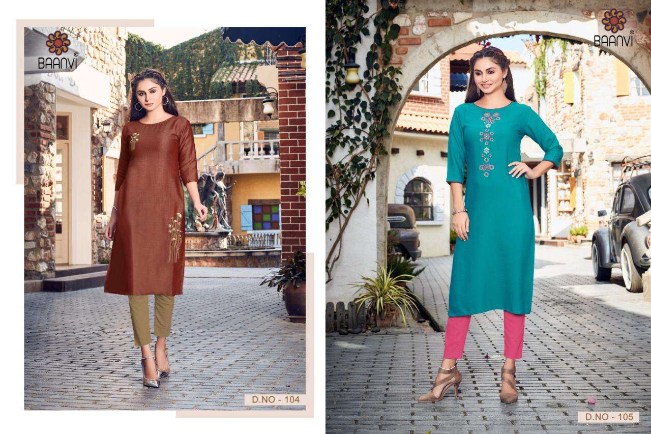 Magic Baanvi Latest Designer Rayon Kurtis