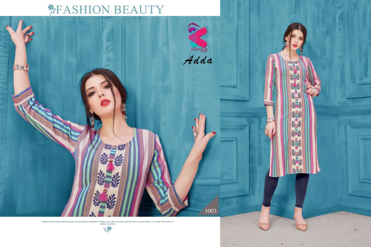 Buy Adda Kersom Heer Designer Cotton Kurtis