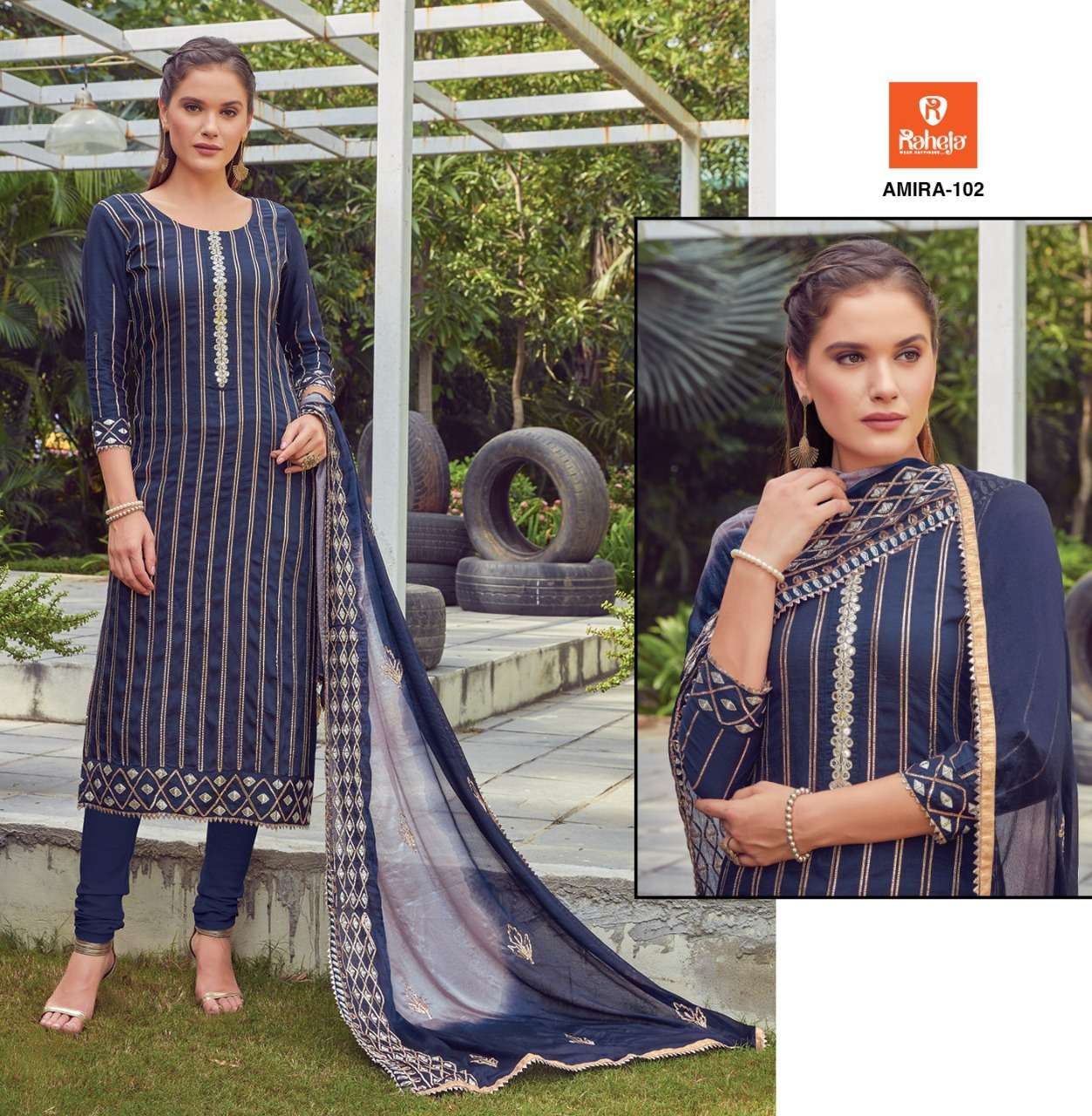 Buy Amira Raheja Designer Chanderi Salwar Suit