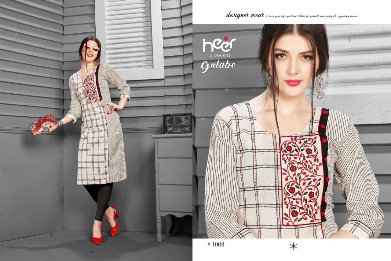 Buy Gulabo Kersom Heer Cotton Designer Cotton Kurtis