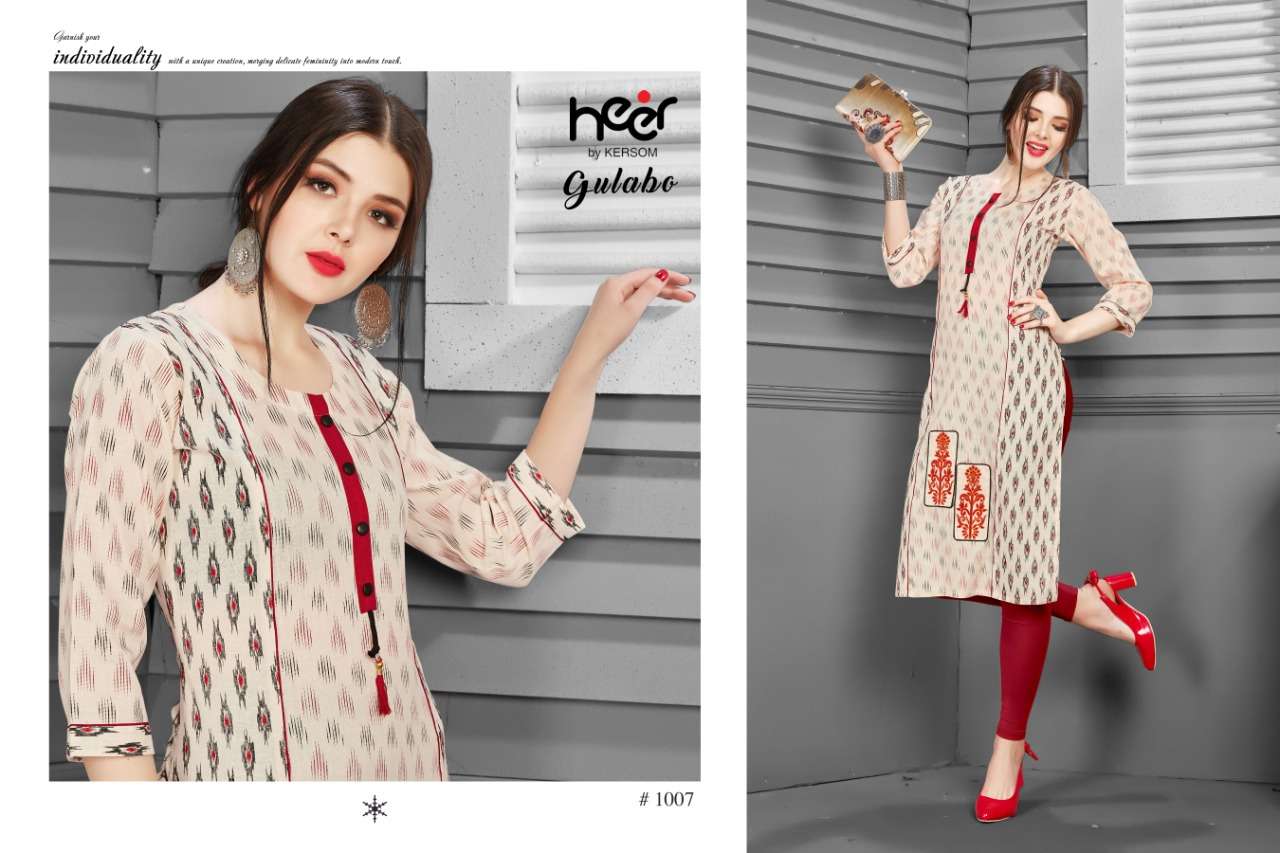 Buy Gulabo Kersom Heer Cotton Designer Cotton Kurtis