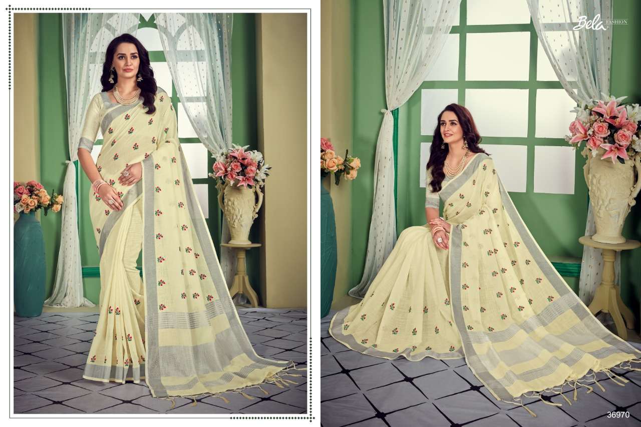 Buy Jade Vol 2 Bela Designer Linen Silk Sarees