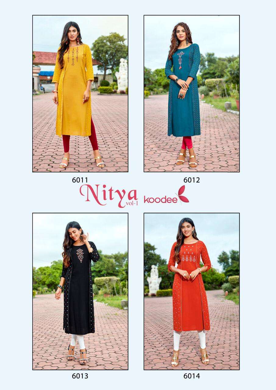 Buy Nitya Vol 1 Koodee Designer Rayon Quality Kurtis