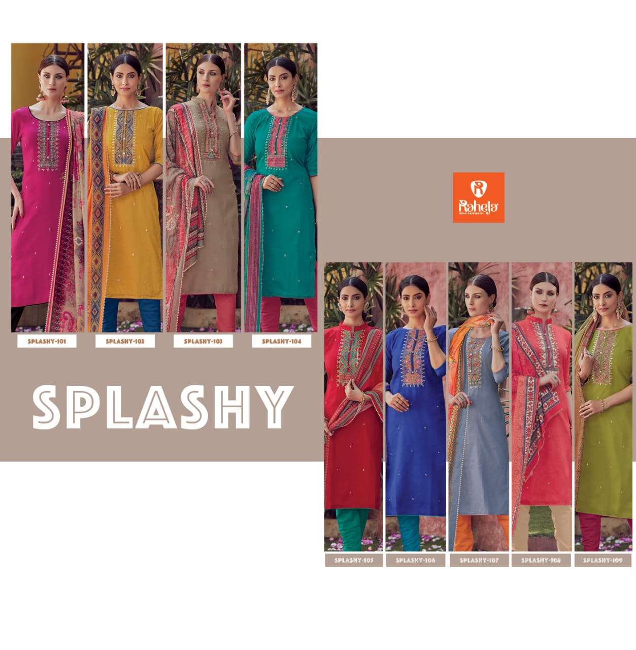 Buy Splashy Raheja Designer Digital Tie Salwar Suit