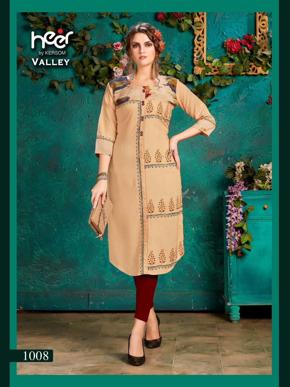Buy Valley Kersom Heer Designer Rayon Kurtis