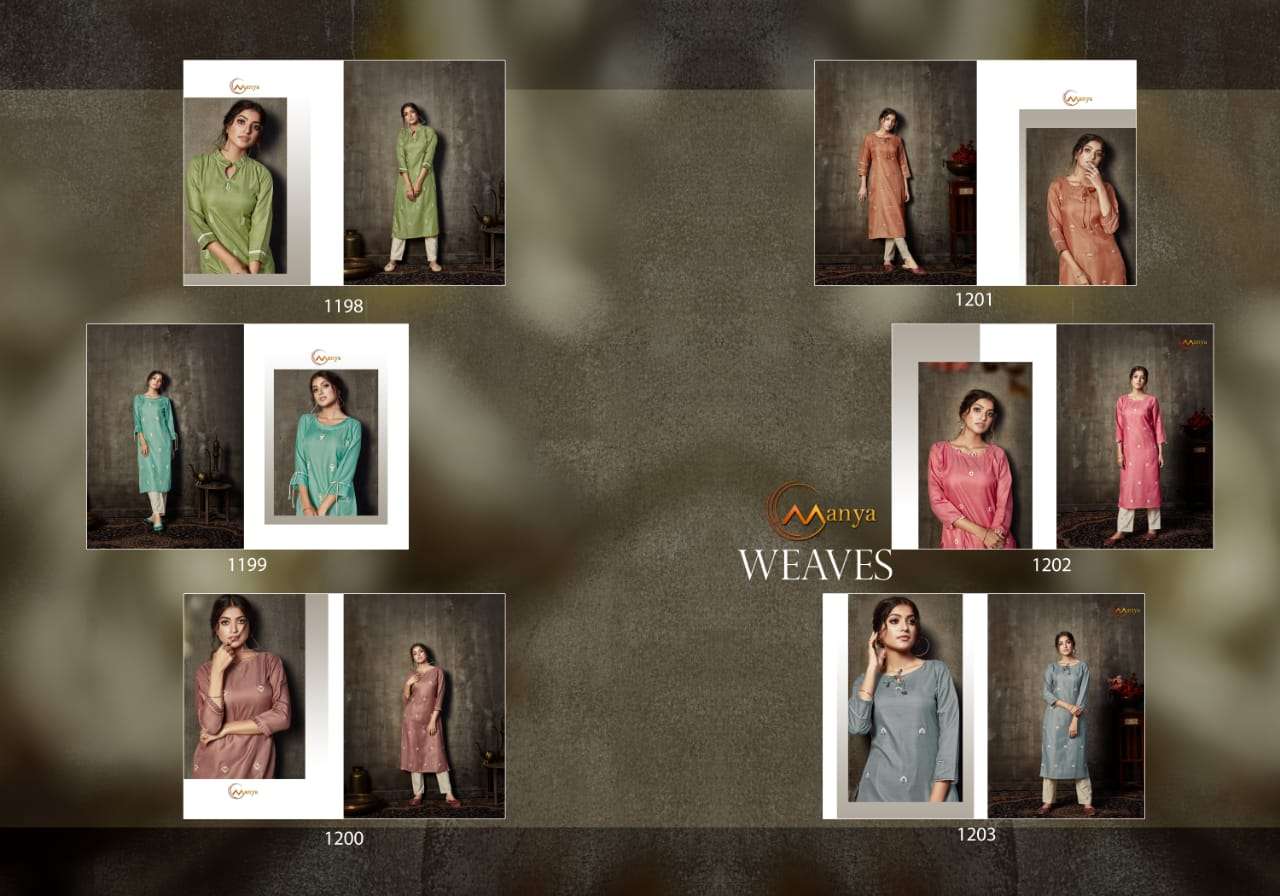 Buy Weaves Manya Designer Silk Kurti With Pant