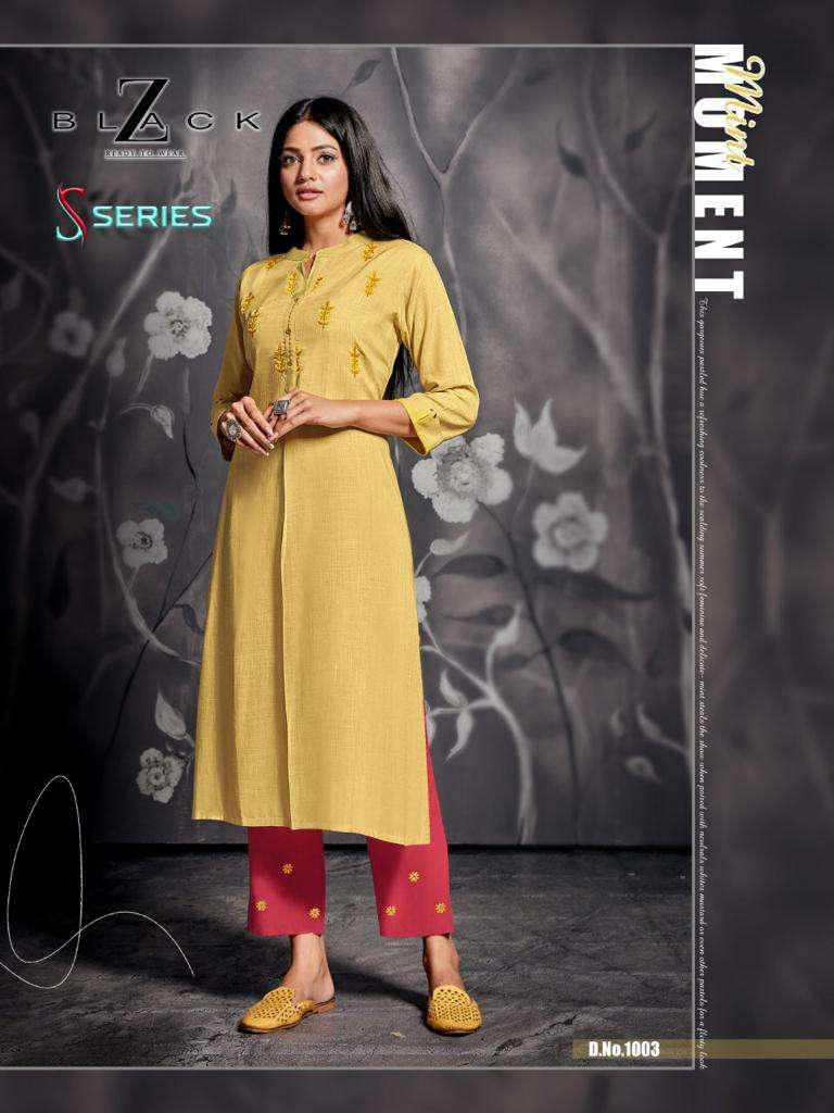 S Serices By Z Black Latest Designer Kurti With Pant