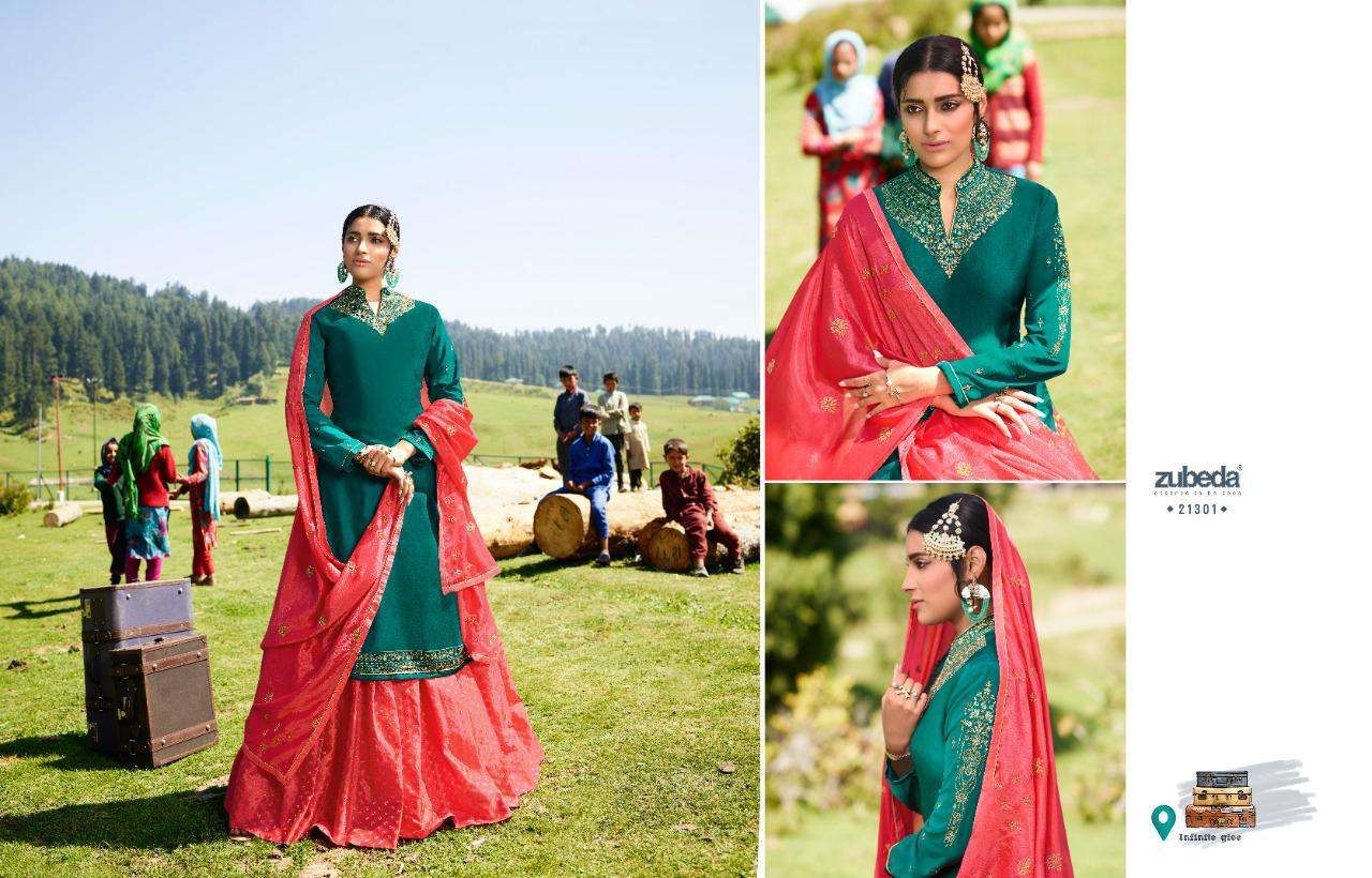 Buy Aahana Zubeda Dessigner Satin Georgette Salwar Suit