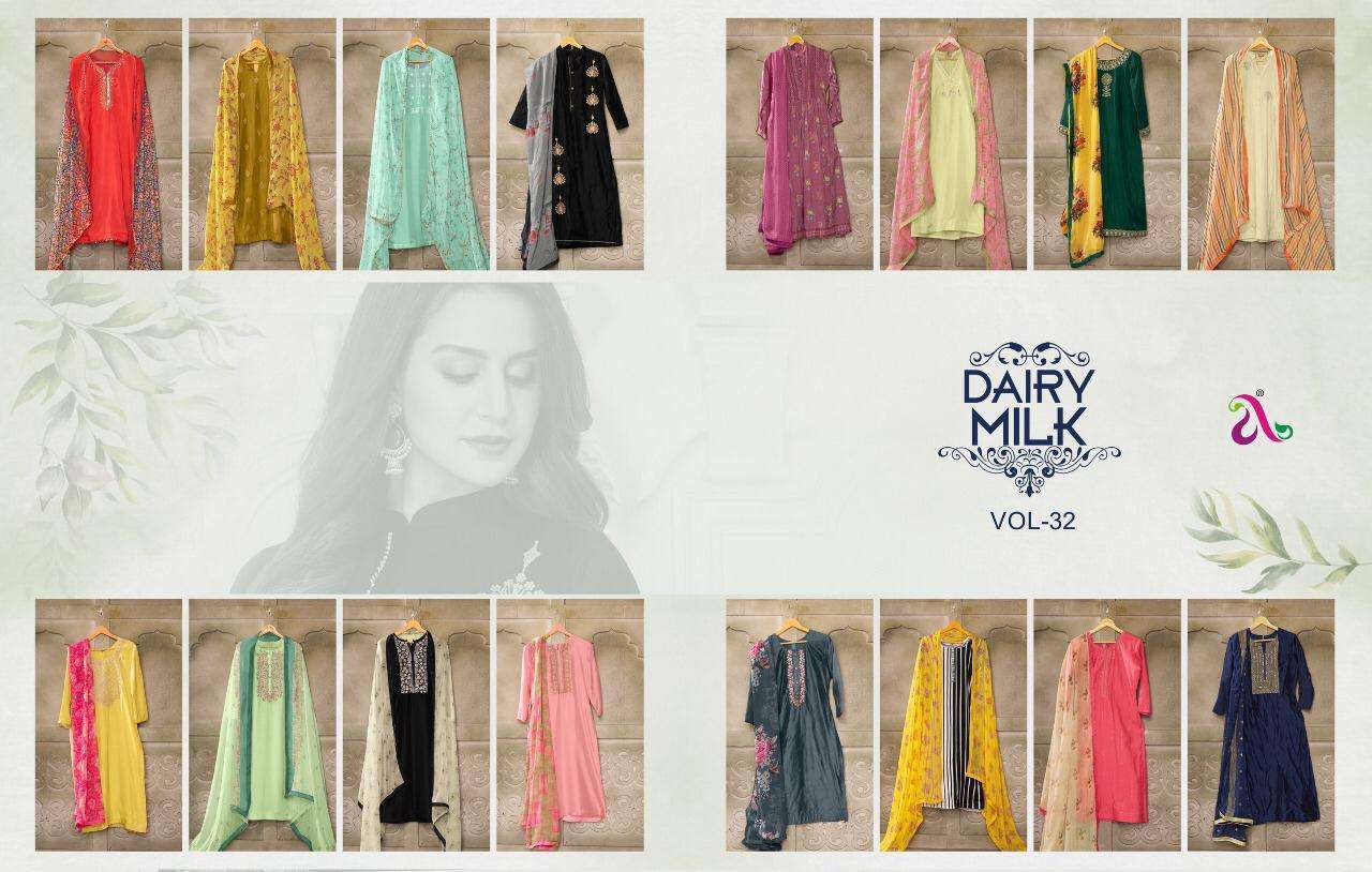 Buy Angroop Plus Dairy Milk Vol - 32 Cotton Chanderi Online Wholesale Cheapest Salwar Suit