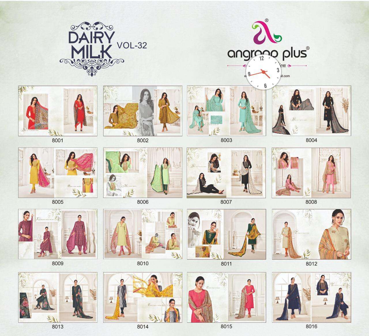 Buy Angroop Plus Dairy Milk Vol - 32 Cotton Chanderi Online Wholesale Cheapest Salwar Suit