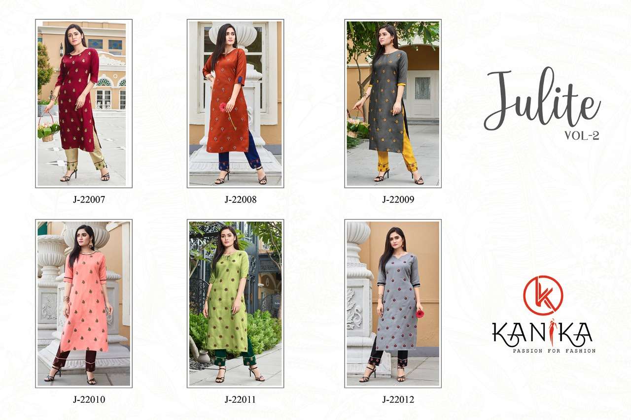 Buy Julite Vol 2 Kanika Fashion Designer Silk Kurti With Pant