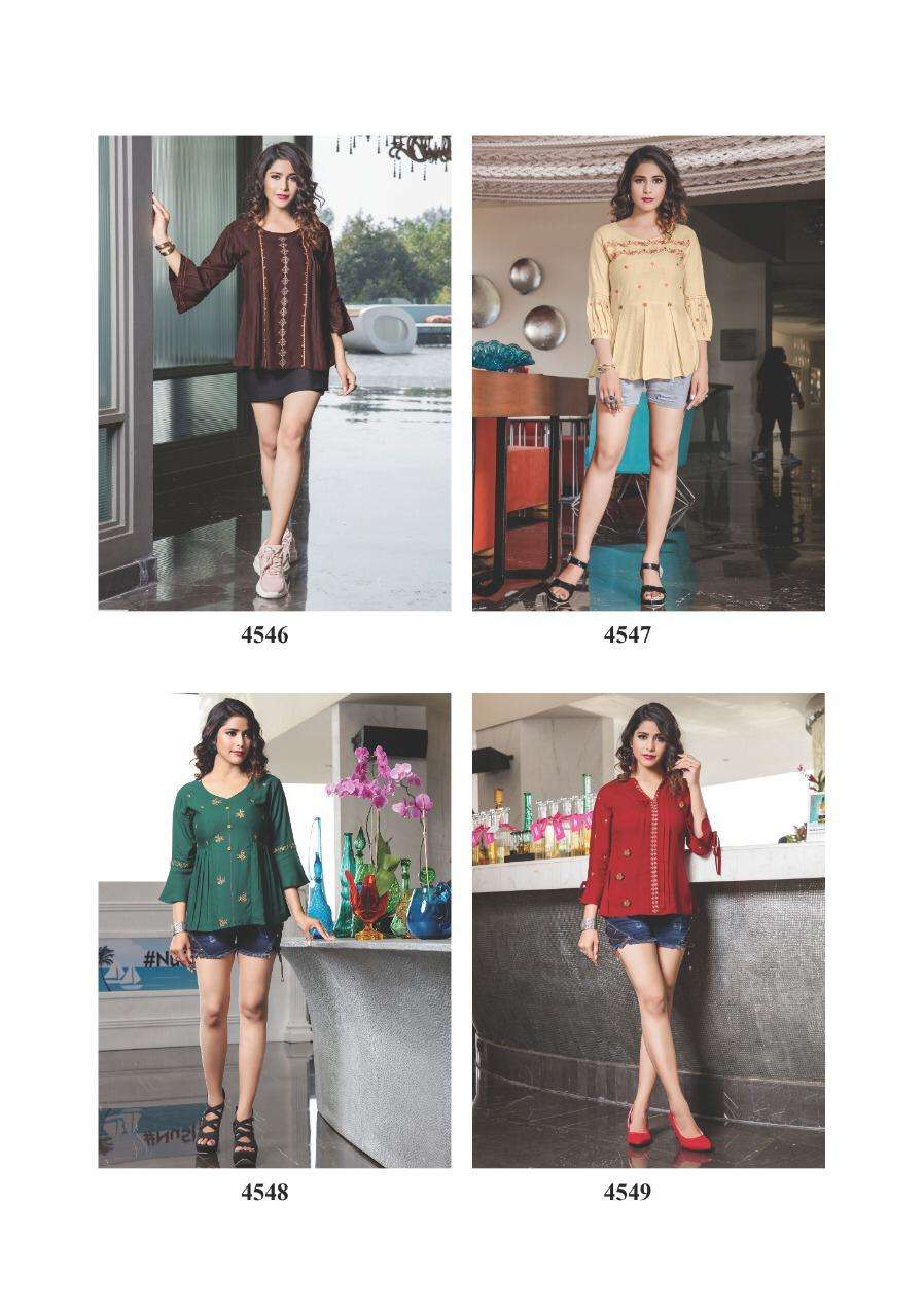 Buy Topsy Vol-12 Yami Fashion Rayon Tunic Kurtis