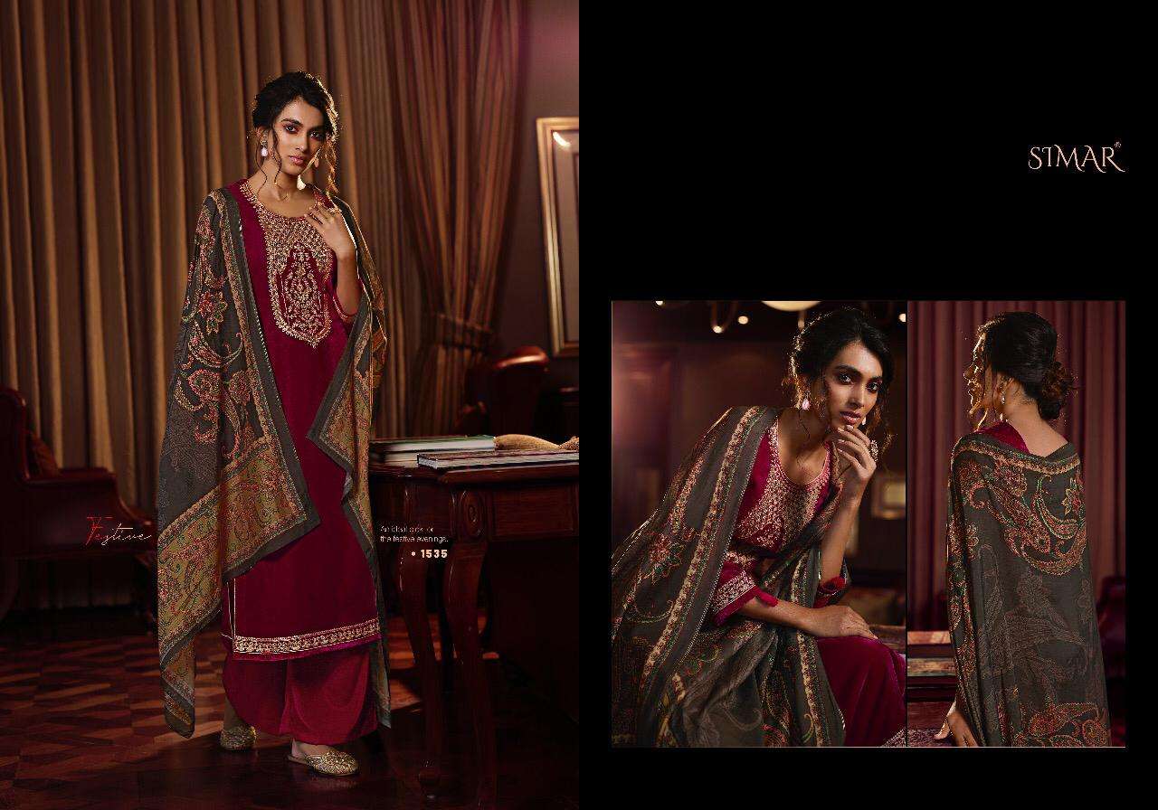 Buy Velvet Simar Glossy Velvet Pashmina Woolen Salwar Suit