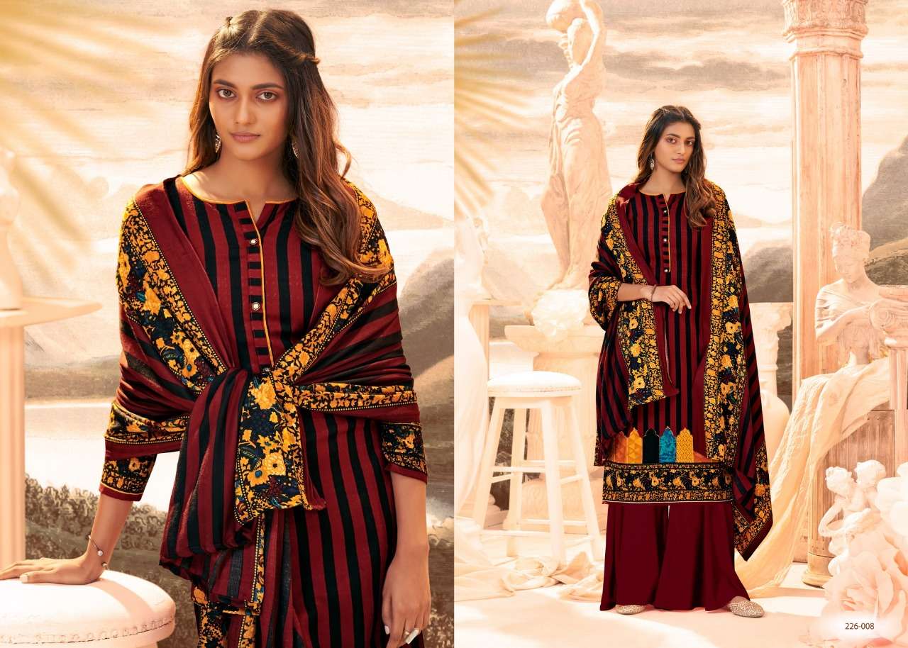 Buy Zulfat Designer Suits Winter Affair Pashmina Woolen Salwar Suit