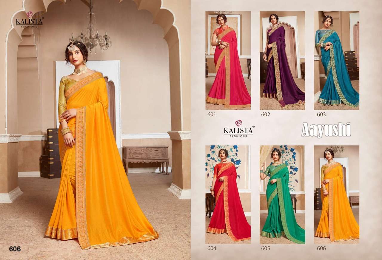 Buy Aayushi Kalista Online Wholesale Designer Vichitra Silk Saree