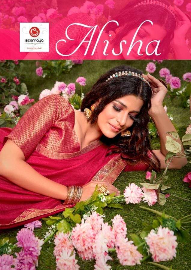 Buy Alisha Seemaya Online Wholesale Designer Vichitra Silk Saree