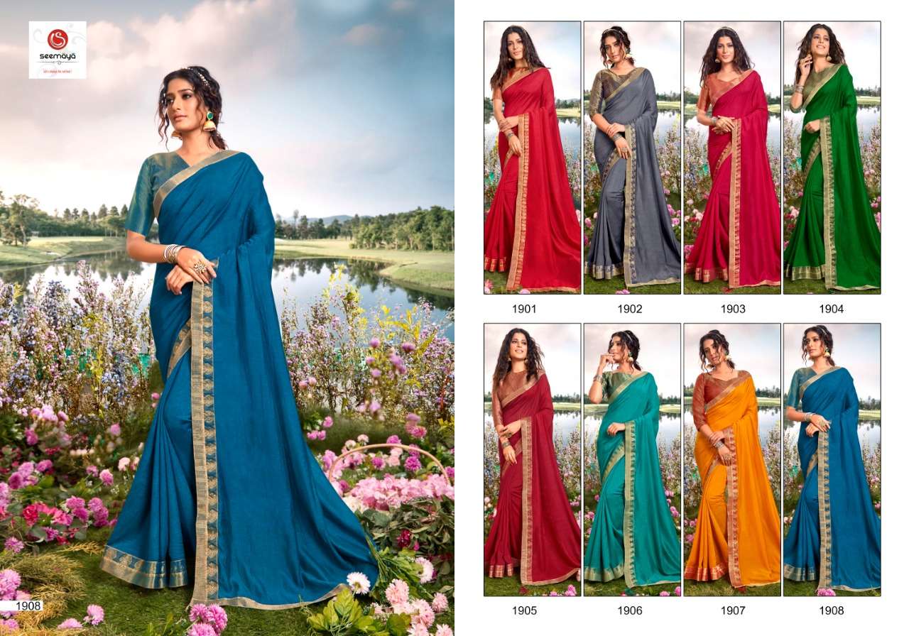 Buy Alisha Seemaya Online Wholesale Designer Vichitra Silk Saree