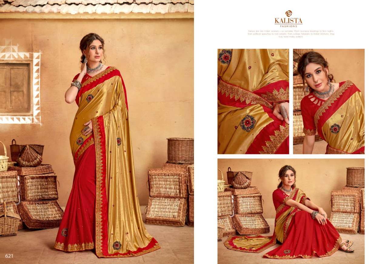Buy Amruta Kalista Online Wholesale Designer Vichitra Silk Saree