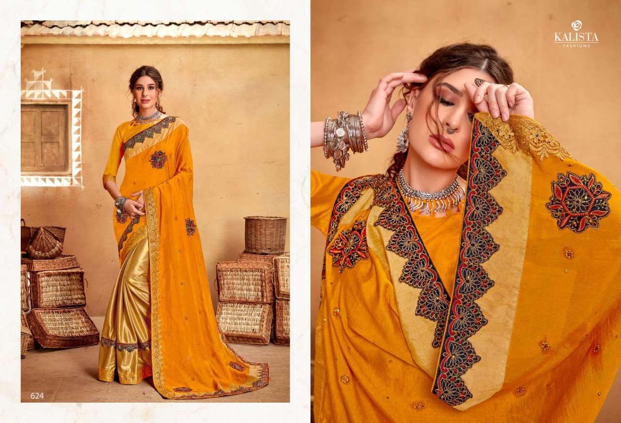 Buy Amruta Kalista Online Wholesale Designer Vichitra Silk Saree