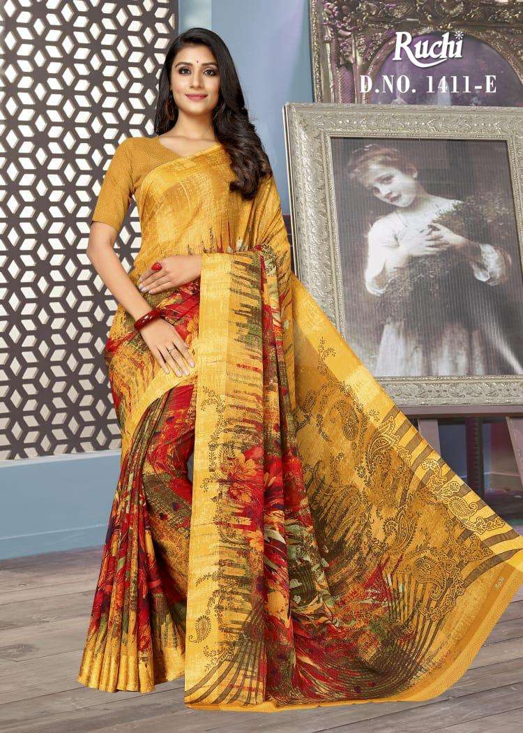 Buy Blueberry Ruchi Onlinen Wholesale Designer Chiffon Saree