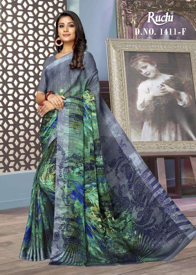 Buy Blueberry Ruchi Onlinen Wholesale Designer Chiffon Saree