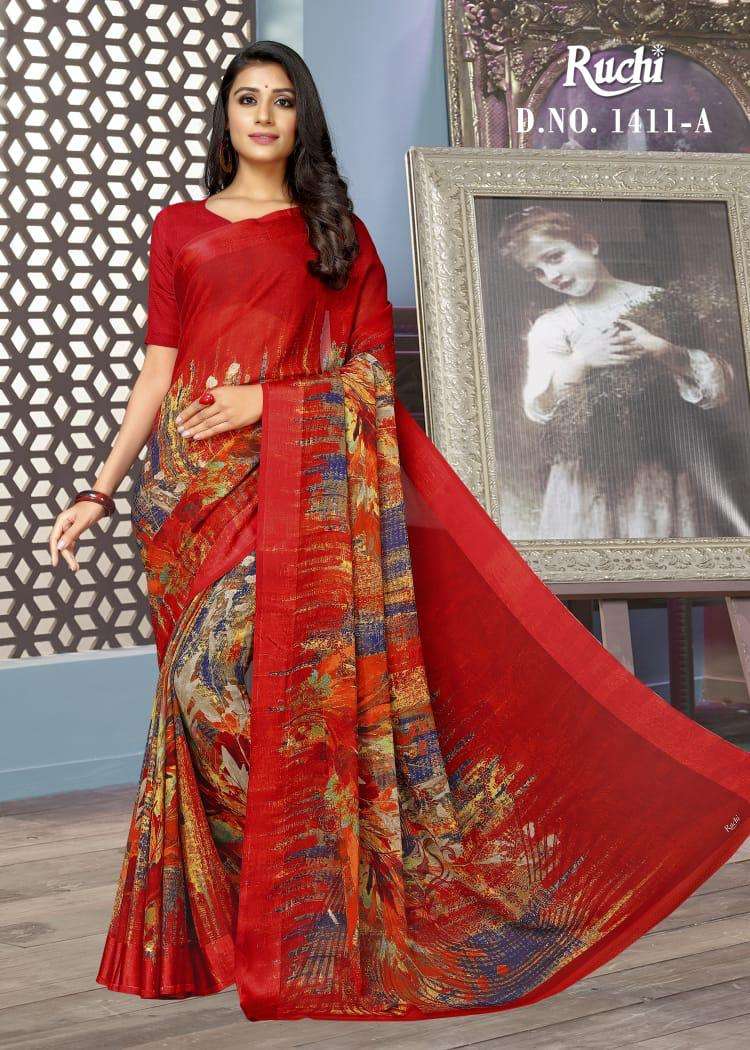 Buy Blueberry Ruchi Onlinen Wholesale Designer Chiffon Saree