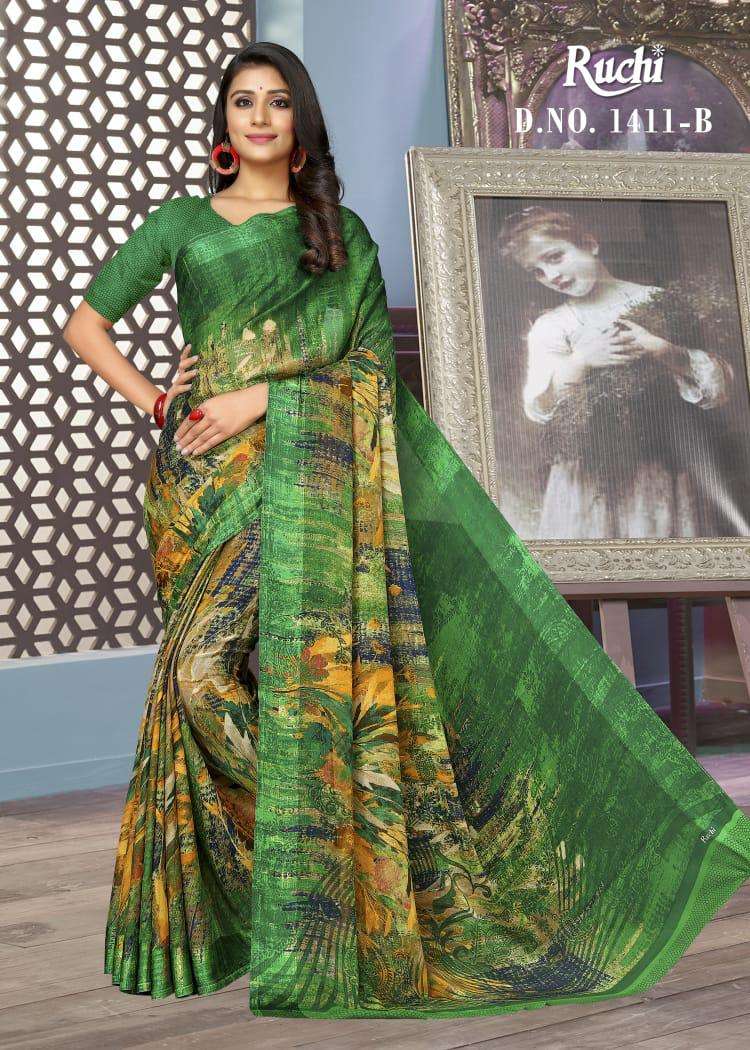 Buy Blueberry Ruchi Onlinen Wholesale Designer Chiffon Saree