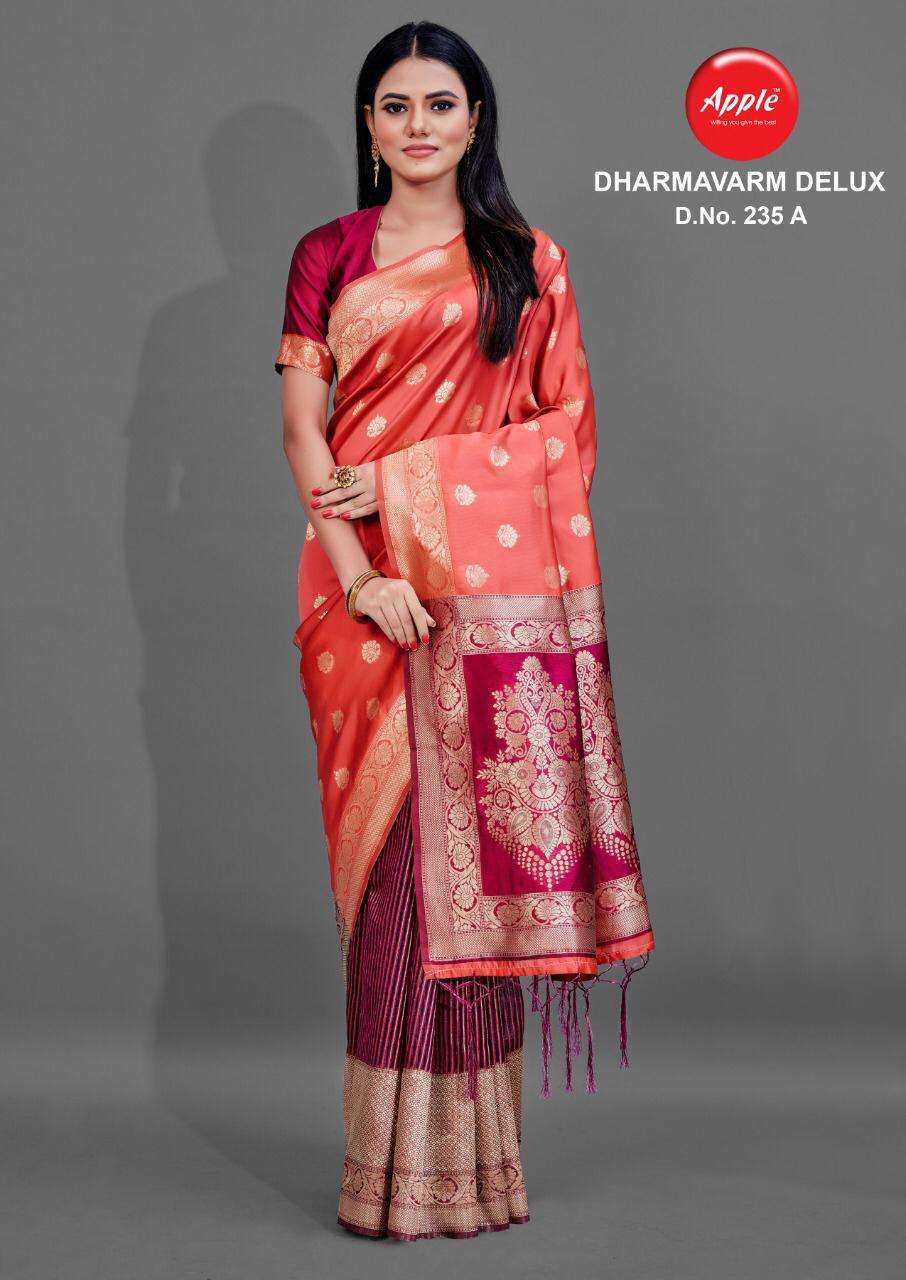 Buy Dharmavaram Silk Delux Apple Designer Silk Weaving Saree