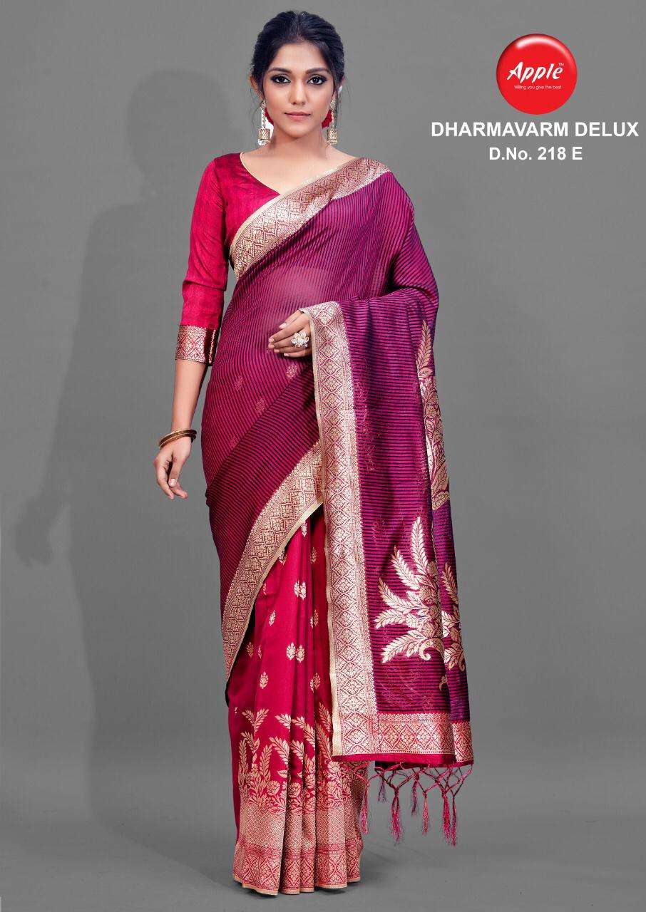 Buy Dharmavaram Silk Delux Apple Designer Silk Weaving Saree