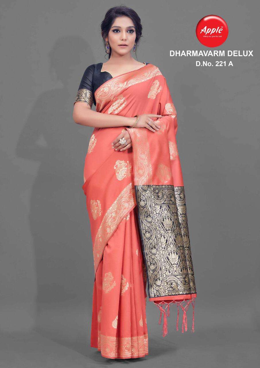 Buy Dharmavaram Silk Delux Apple Designer Silk Weaving Saree