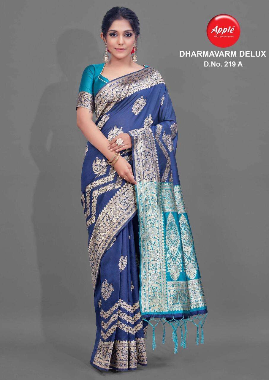 Buy Dharmavaram Silk Delux Apple Designer Silk Weaving Saree