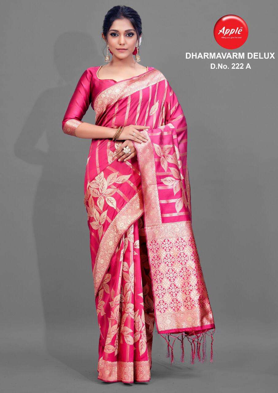 Buy Dharmavaram Silk Delux Apple Designer Silk Weaving Saree