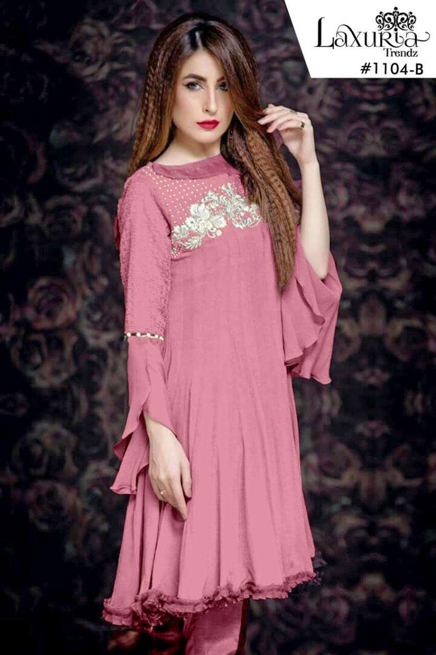 Buy Laxurious Pret Luxuria Designer Georgette Kurti With Pant