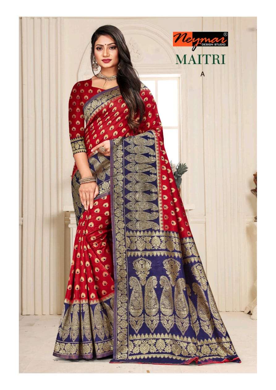 Buy Maitri Neymar Designer Silk Saree