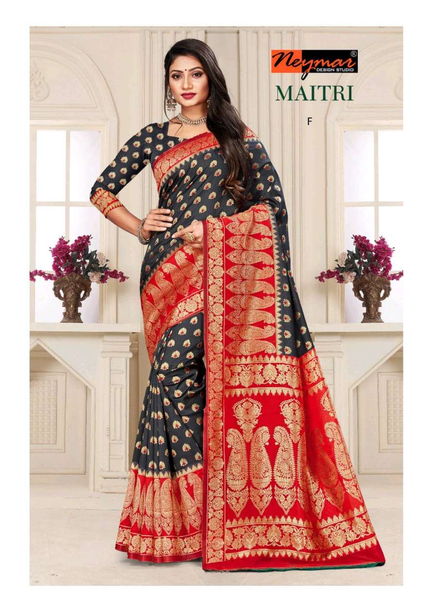 Buy Maitri Neymar Designer Silk Saree
