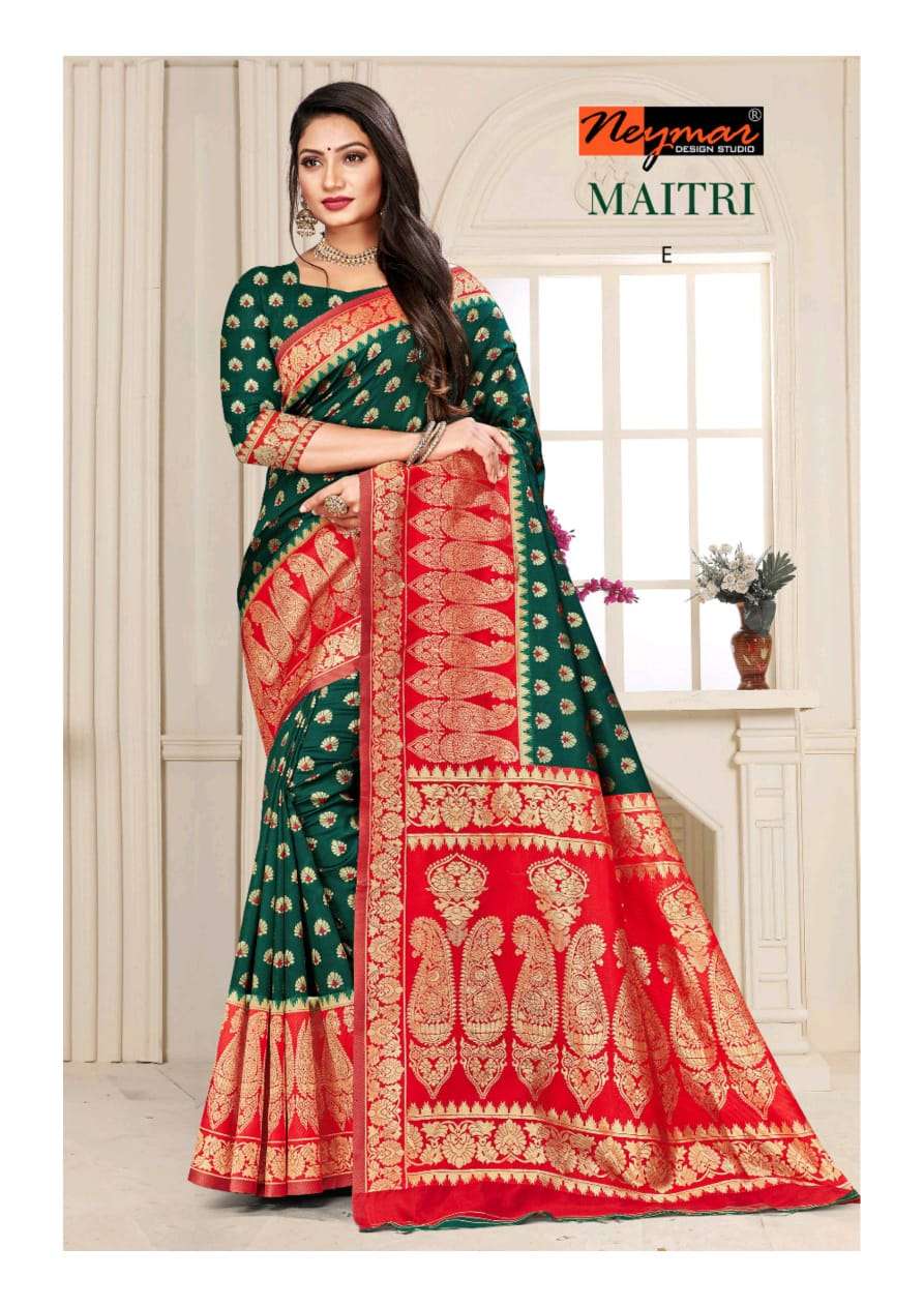 Buy Maitri Neymar Designer Silk Saree