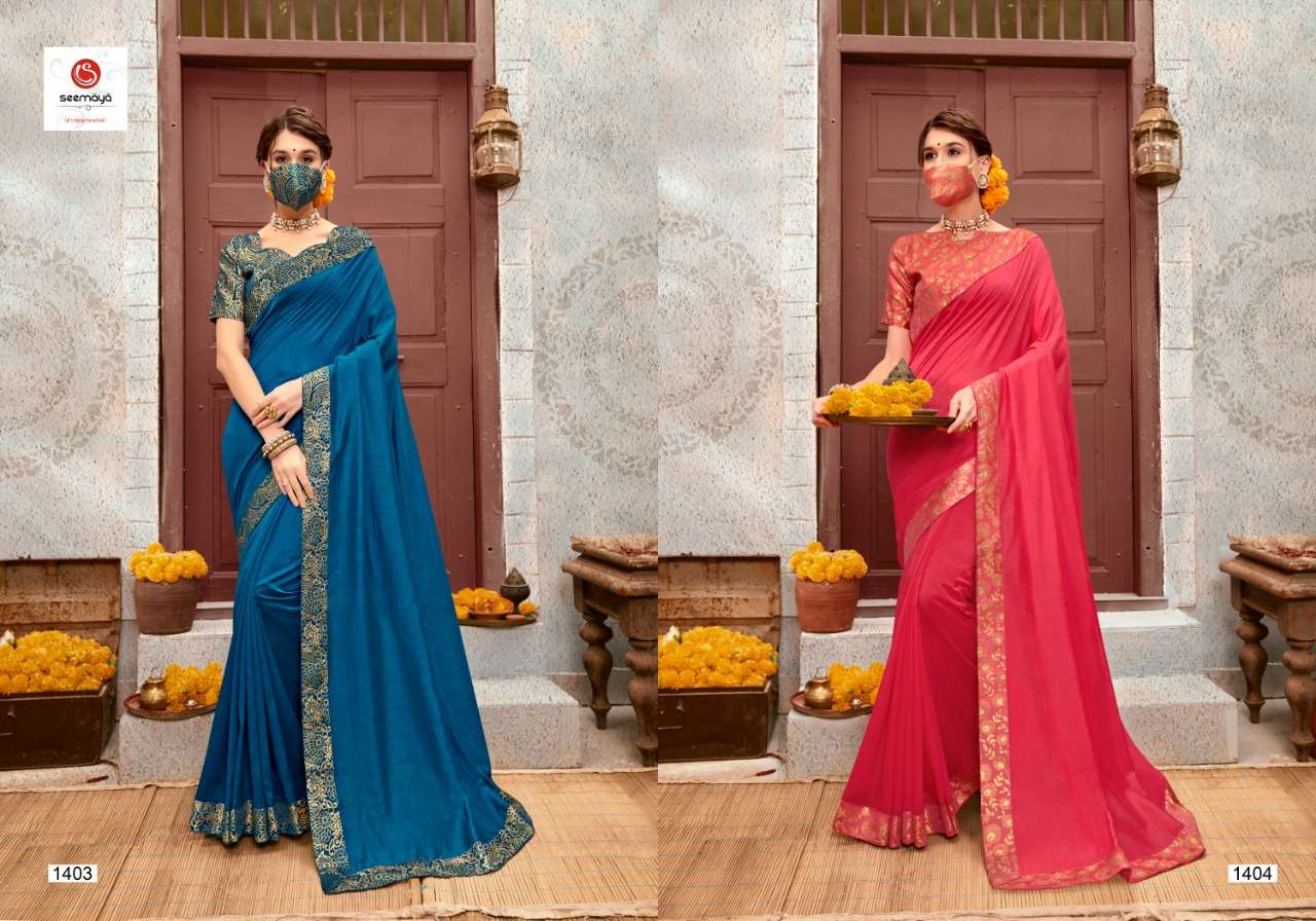 Buy Manika Seemaya Online Wholesale Designer Vichitra Silk Saree