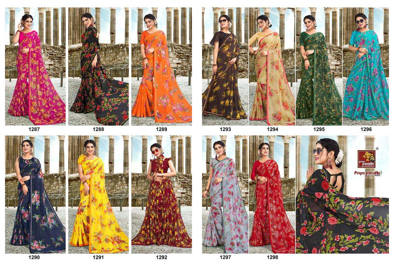 Buy Mannat Priya Paridhi Online Wholesale Designer Chiffon Saree